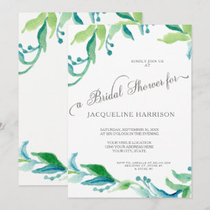 Invitation BOHO Laurel Leaf Fête des mariées de la branche de