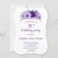 Boho Lavender Plum Floral Purple Anniversaire