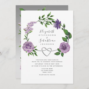 Invitation Boho Lavender Purple Mariage