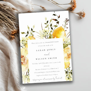 Invitation Boho Lemon Aquarelle jaune Fiançailles floral