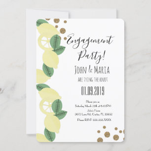 Invitation Boho Lemon Slices Engagement Party Faux Parties sc