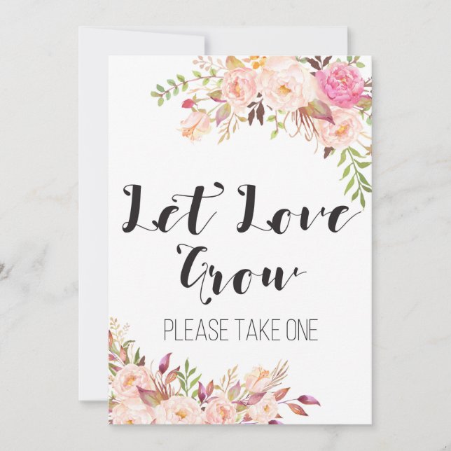 Invitation Boho Let Love Grow prend plaisir à vous faire déco (Devant)