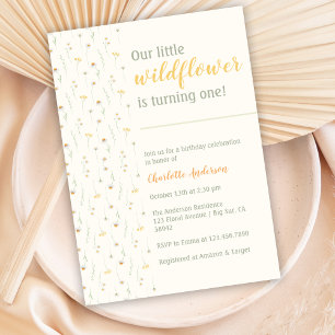 Invitation Boho Little Fleur sauvage 1er anniversaire