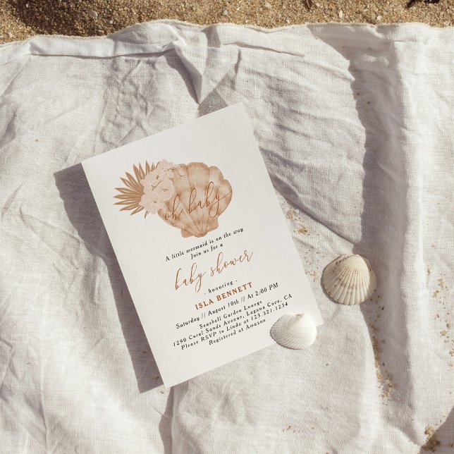 Invitation Boho Little Mermaid Est Sur Le Chemin Du Baby show (Créateur téléchargé)