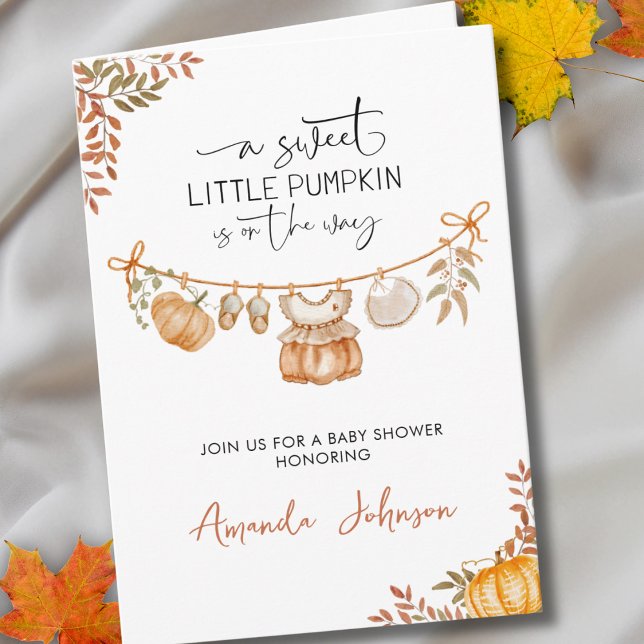 Invitation Boho Little Pumpkin arrive Bébé Fête Prénatale d'A (Créateur téléchargé)