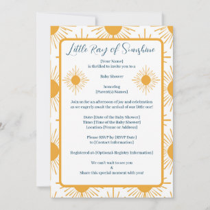 Invitation Boho Little Ray of Sunshine Baby shower neutre