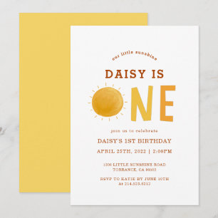 Invitation Boho Little Sunshine Est Un Premier Anniversaire