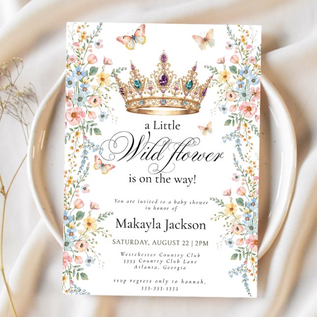 Invitation Boho Little Wildflower Butterflies Baby Shower (Créateur téléchargé)