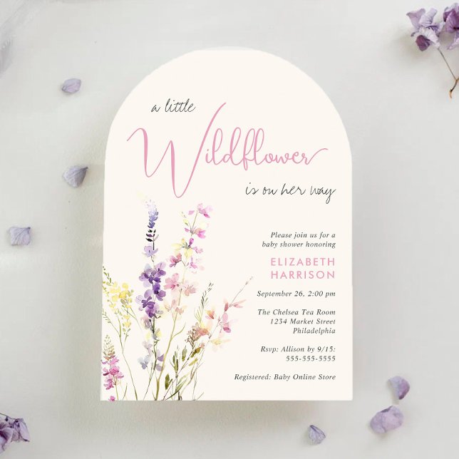 Invitation Boho Little Wildflower Watercolor Arch Baby Shower (Boho Little Wildflower Watercolor Arch Baby Shower Invitation)