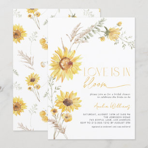 Invitation Boho Love est en fleurs Sunflower Botanique