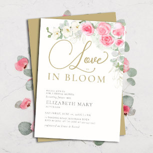 Invitation Boho Love in Bloom Rose Orchid Chic Fête des marié