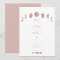 Boho Lune Rose Phases Moderne Mariage Minimaliste