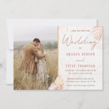 Boho Mariage Bohemian Pampas Grass Couple Photo
