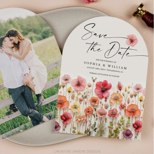 Invitation Boho Mariage Fleur sauvage Enregistrer La Date Arc (Wildflower Save The Date Arch)