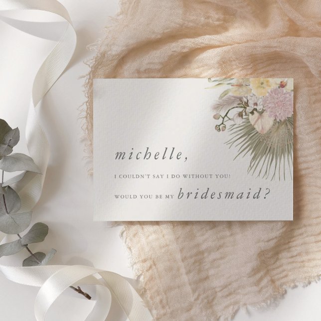 Invitation Boho Mariage Pampas Grass Orchid Palm Protea (Boho Wedding Pampas Grass Orchid Palm Protea Invitation)
