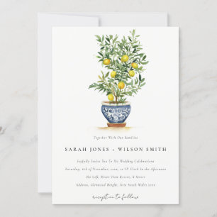 Invitation Boho Marocain Aquarelle Lemon Jaune Arbre Mariage