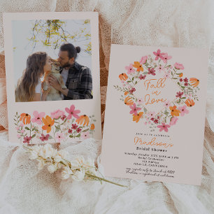 Invitation Boho meadow fleurs sauvages photo automne nuptiale