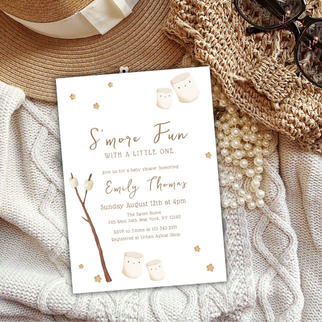 Invitation Boho Mimimalist S'more Fun Stars Baby shower (Boho Mimimalist S'more Fun Stars Baby Shower Invitation)