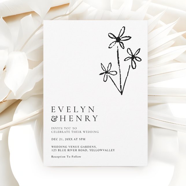 Invitation Boho Minimalist Simple Chic Wedding (Créateur téléchargé)