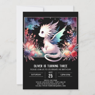 Invitation Boho Minimaliste Dragon Anniversaire