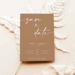 Invitation Boho Minimaliste Enregistrer les dates Neutral M