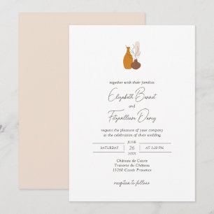 Invitation Boho minimaliste Vases Mariage