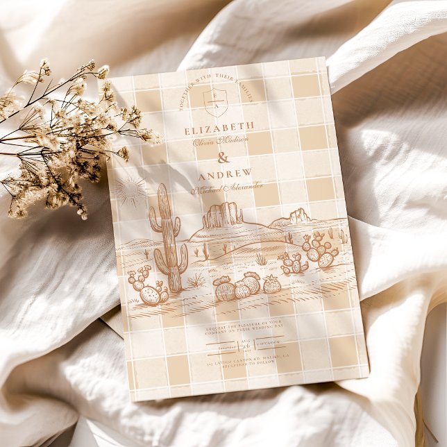Invitation Boho Minimaliste Western Desert Mariage (Créateur téléchargé)