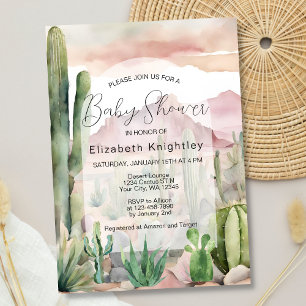 Invitation Boho Modern Desert Nature Baby shower de Cactus