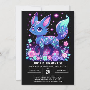 Invitation Boho Modern Fox Digital Anniversaire