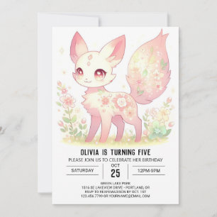 Invitation Boho Modern Fox Digital Anniversaire