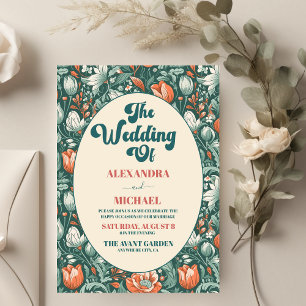 Invitation Boho moderne Chic Retro Coloré Mariage floral