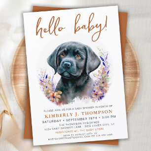 Invitation Boho Moderne Chien Chien Chien Baby shower en Terr