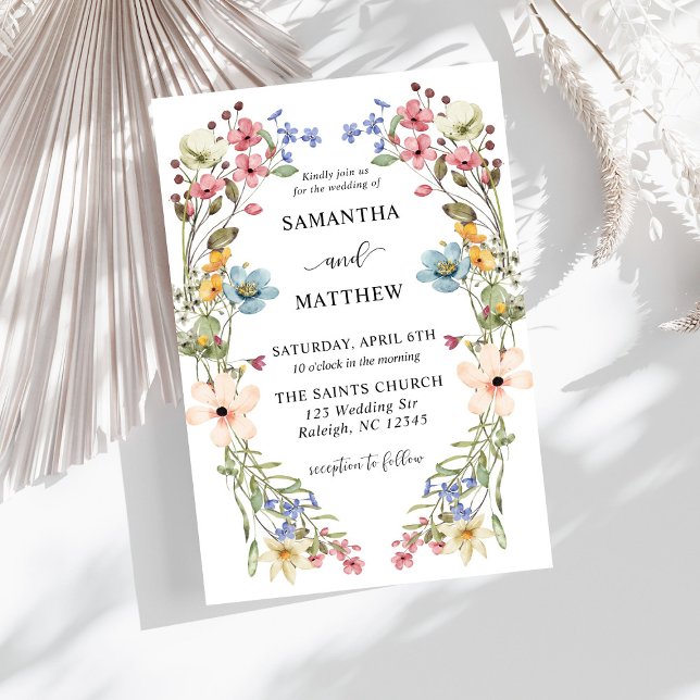 Invitation Boho moderne coloré Fleur sauvage Mariage floral (Créateur téléchargé)