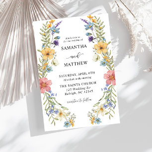 Invitation Boho moderne coloré Fleur sauvage Mariage floral