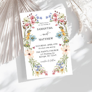 Invitation Boho moderne coloré Fleur sauvage Mariage floral