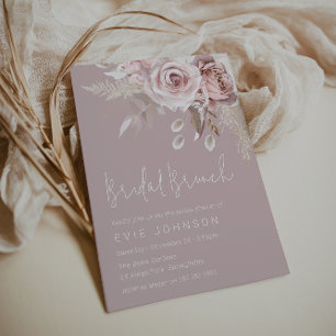 Invitation Boho moderne Dusty Rose Fête des mariées Brunch