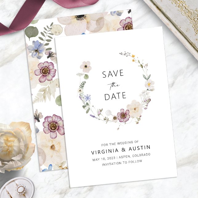 Invitation Boho Moderne Faire Part de Mariage (Boho Modern Floral Save The Date Invitation by Painted Paperie)