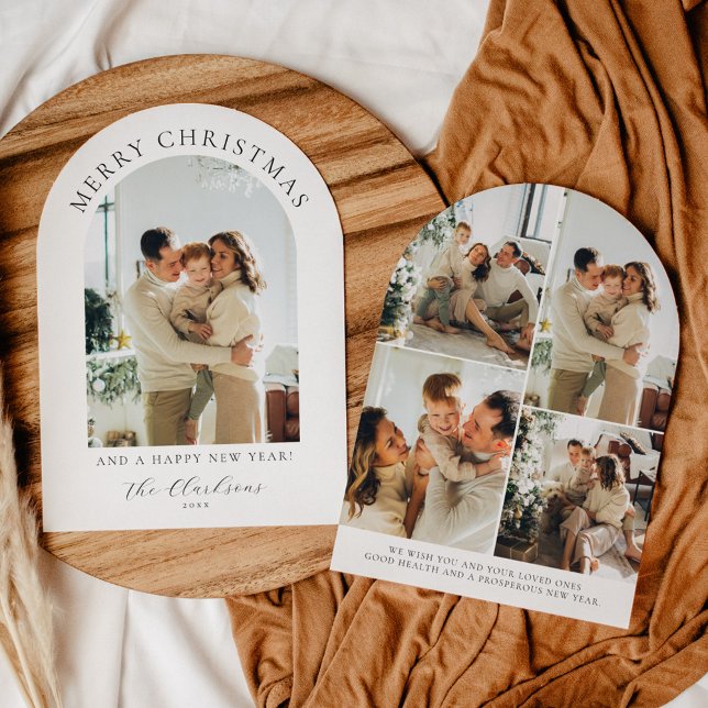 Invitation Boho moderne Joyeux Noël & Joyeux nouvel an Arc (Créateur téléchargé)