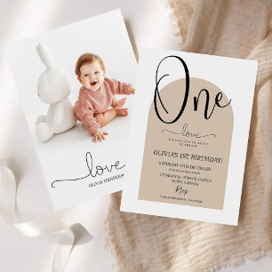 Invitation Boho moderne Premier anniversaire Genre Neutre