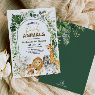 Invitation Boho moderne Safari Party Animaux garçon Anniversa