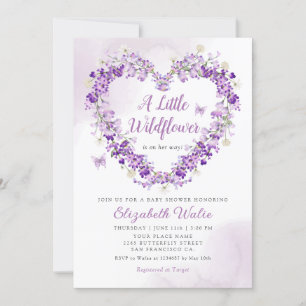 Invitation Boho moderne Un petit Baby shower de fille Fleur s