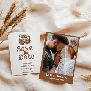 Invitation Boho moderne Western Cowboy Wedding Enregistrer la