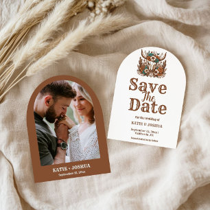 Invitation Boho moderne Western Cowboy Wedding Enregistrer la
