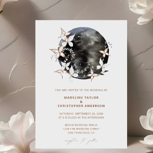Invitation Boho Moon Celestial Mariage botancien
