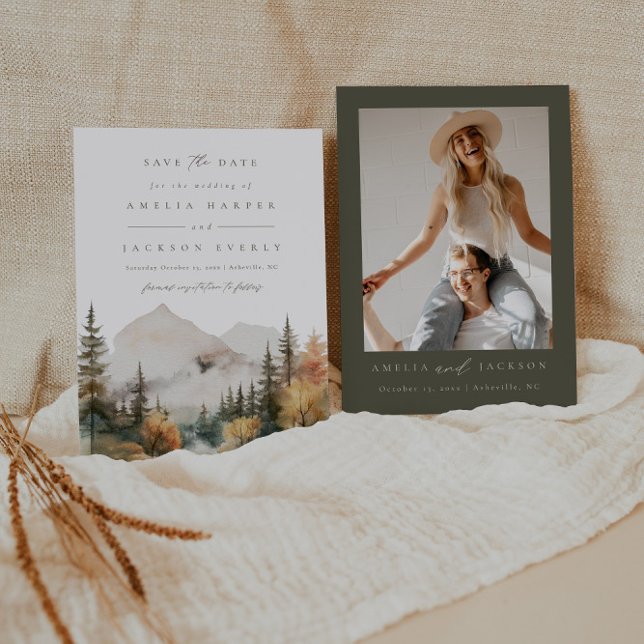 Invitation Boho Mountain Wedding Enregistrer La Date (Créateur téléchargé)