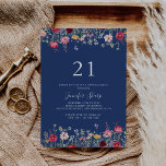 Invitation Boho Multicolor Fleur sauvage 21e fête d'anniversa<br><div class="desc">Cette invitation à la fête du 21ème anniversaire de fleur sauvage multicolore boho est parfaite pour un événement moderne. Le design se compose d'un assortiment multicolore de fleurs sauvages roses,  rousses,  violettes,  jaunes,  blanches,  violettes,  rouges,  bordeaux.</div>