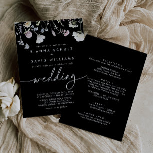 Invitation Boho multicolore automne floral avant et arrière M