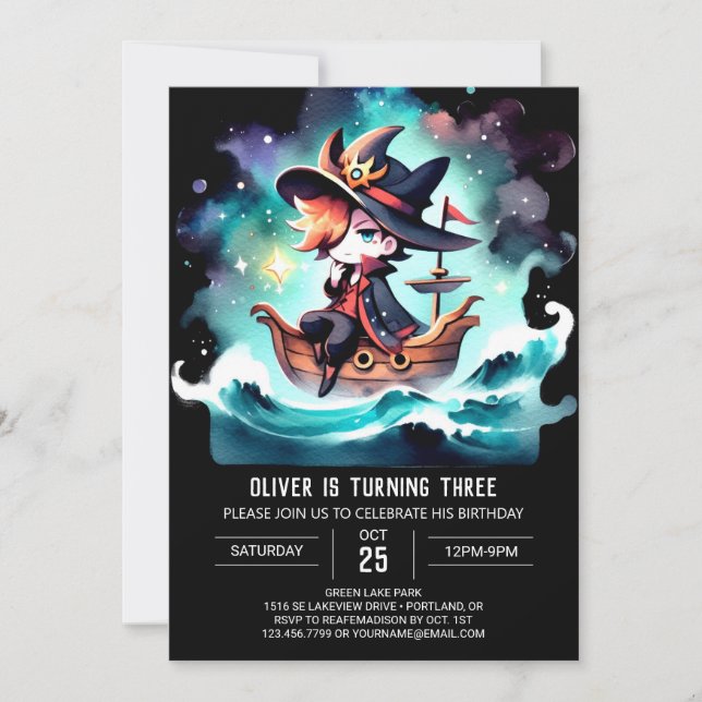 Invitation Boho Nautical Pirate Anniversaire (Devant)