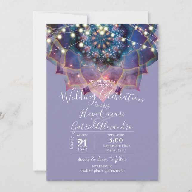 Invitation Boho Nebula Bloom | Conception de Mandala (Devant)