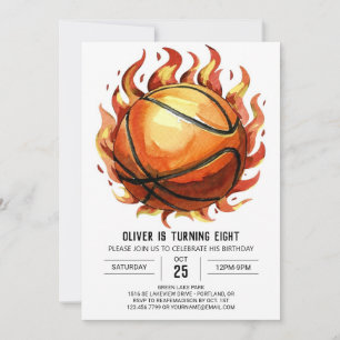 Invitation Boho Net Pastel Basketball Anniversaire